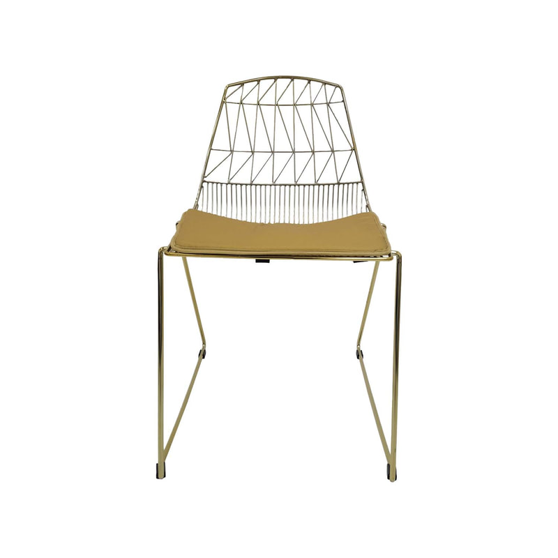 F-CH129-CG Arrow chair with champagne gold metal frame