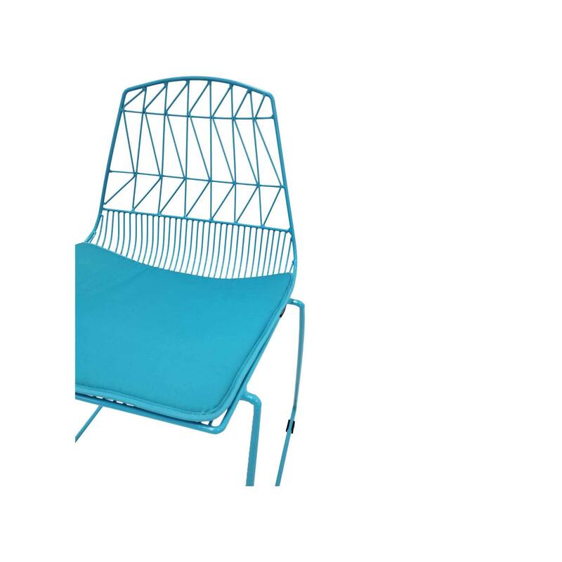 F-CH129-TQ Arrow chair with turquoise metal frame