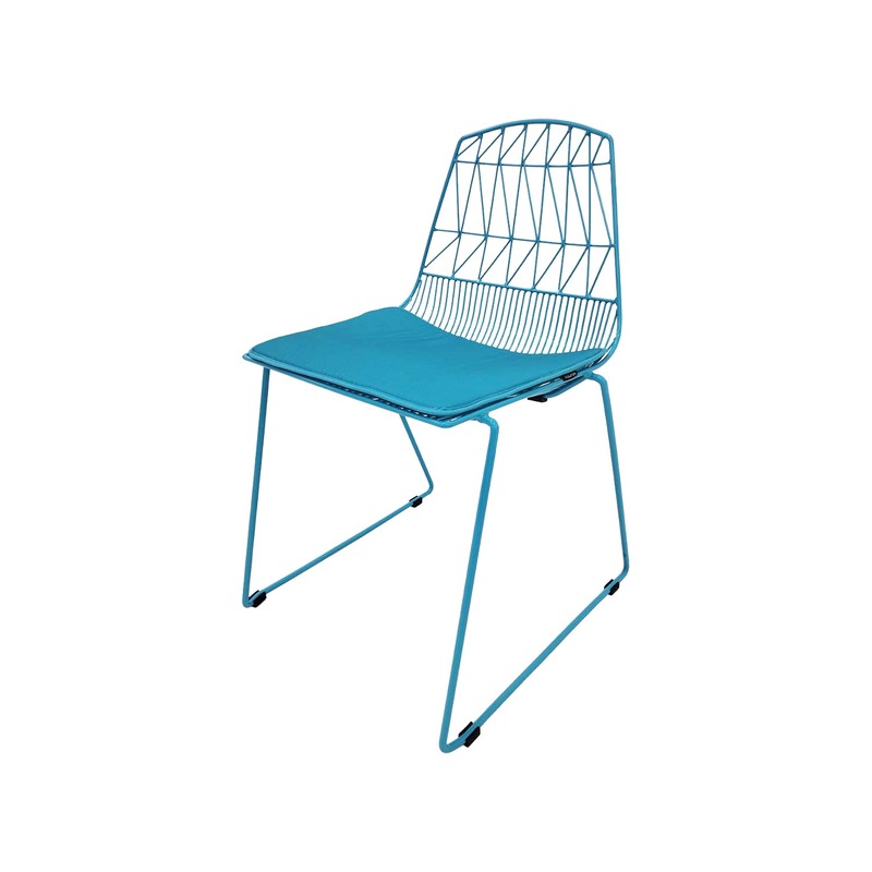 F-CH129-TQ Arrow chair with turquoise metal frame
