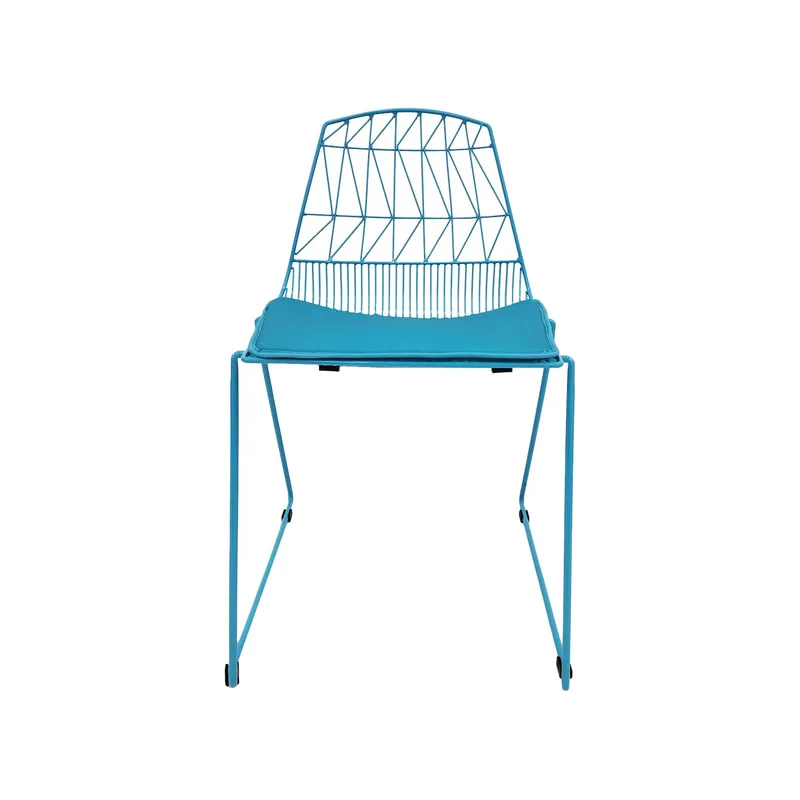 F-CH129-TQ Arrow chair with turquoise metal frame