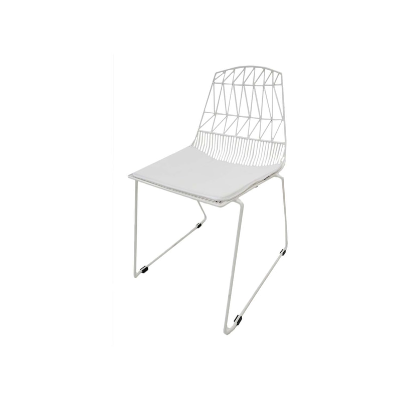 F-CH129-WH Arrow chair with white metal frame
