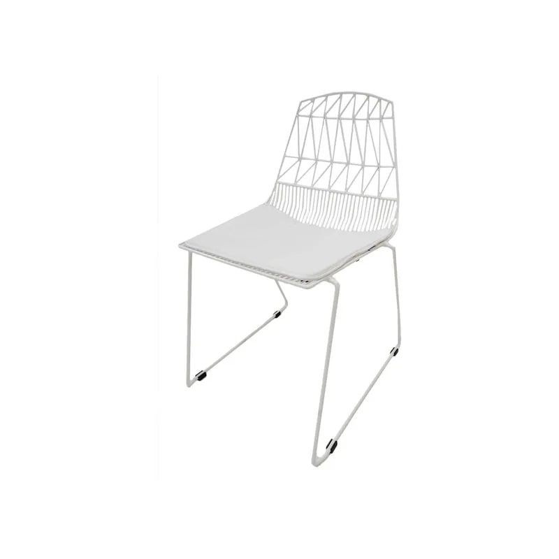 F-CH129-WH Arrow chair with white metal frame
