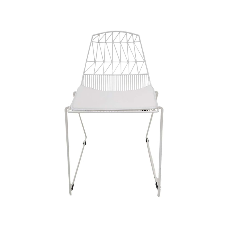 F-CH129-WH Arrow chair with white metal frame