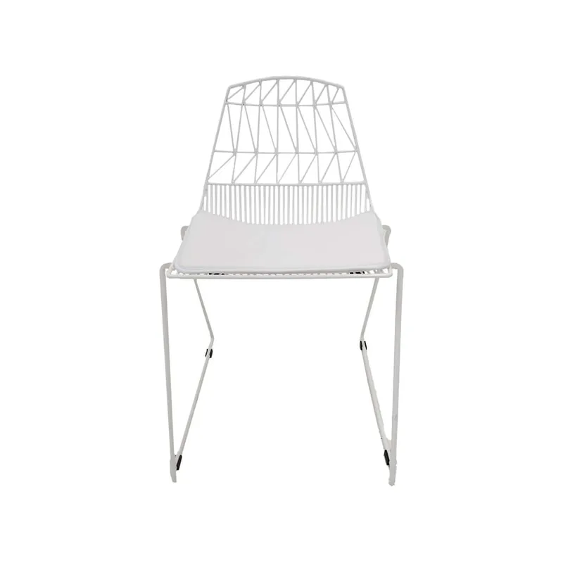 F-CH129-WH Arrow chair with white metal frame