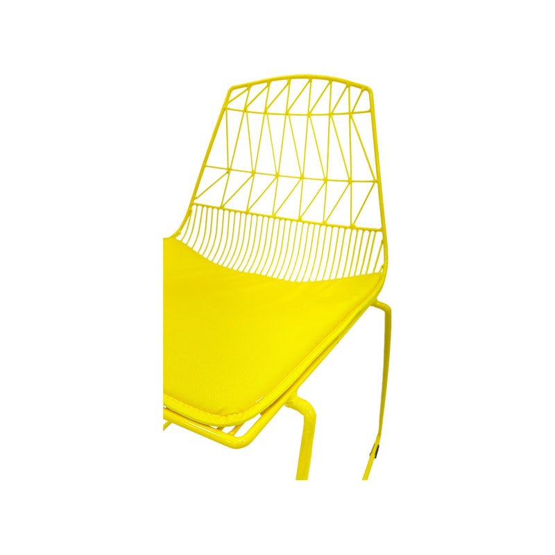 F-CH129-YL Arrow chair with yellow metal frame