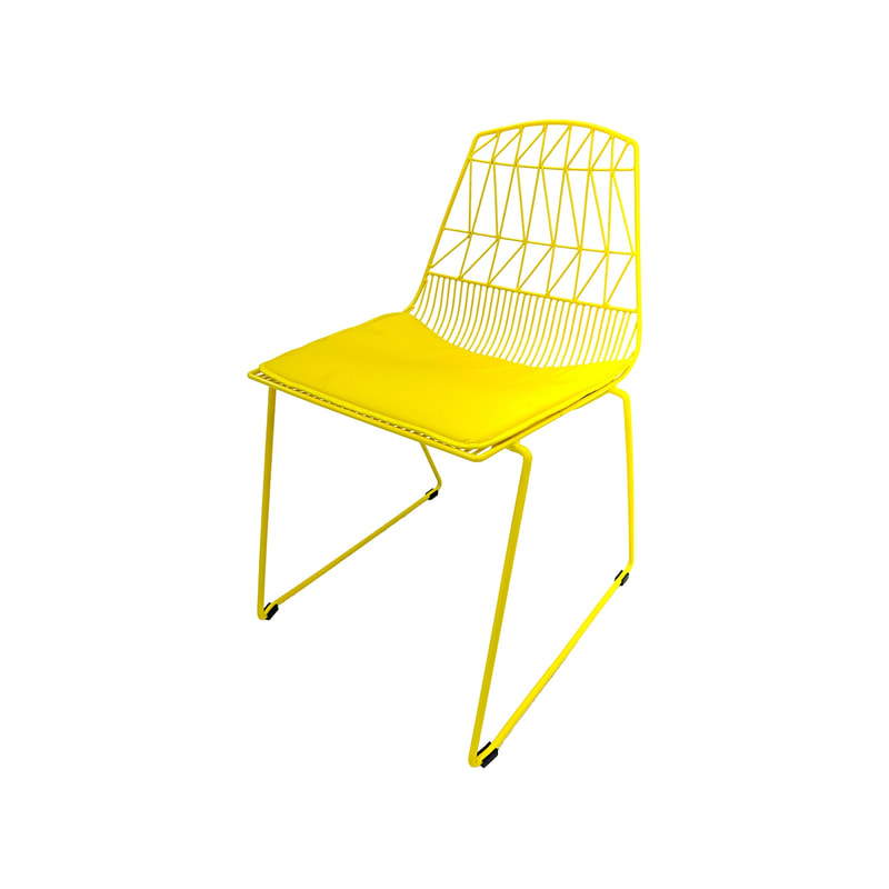 F-CH129-YL Arrow chair with yellow metal frame