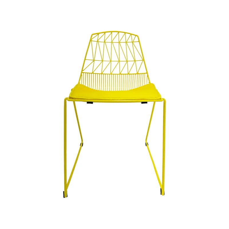 F-CH129-YL Arrow chair with yellow metal frame