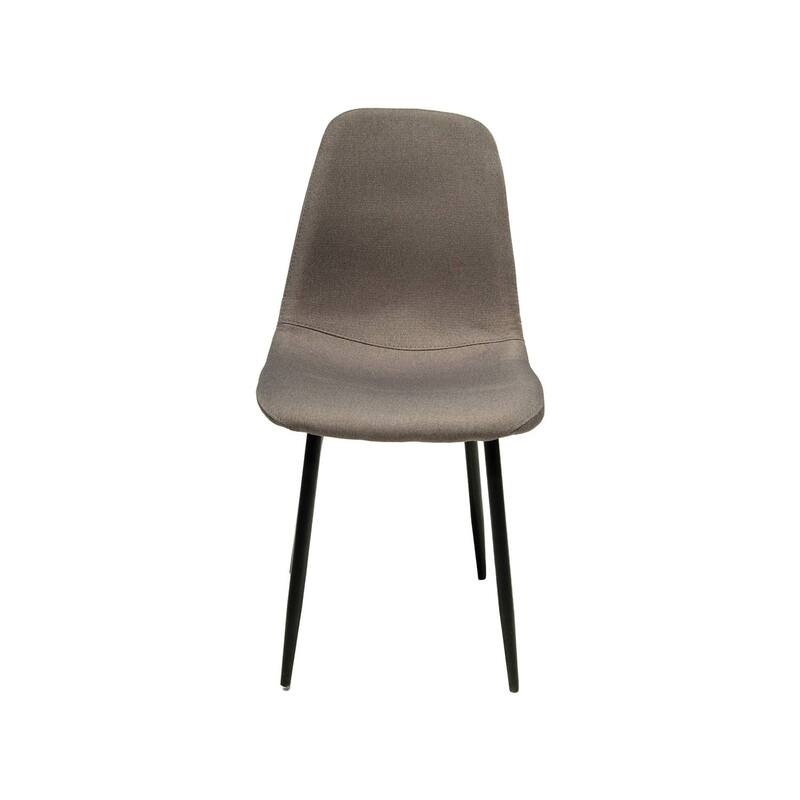 F-CH131-DG Wilma chair in dark grey fabric with black metal legs