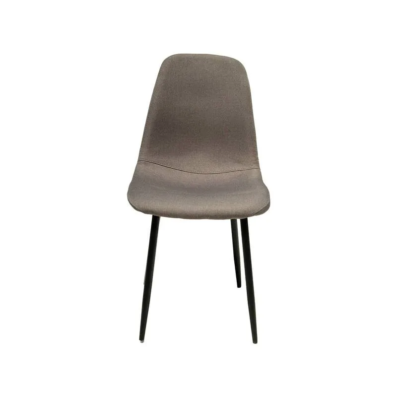 F-CH131-DG Wilma chair in dark grey fabric with black metal legs