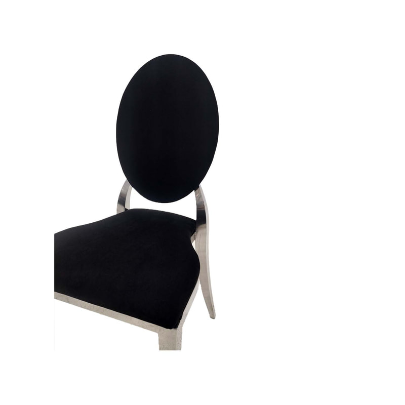 F-CH132-BL Silver Dior chair in Black fabric