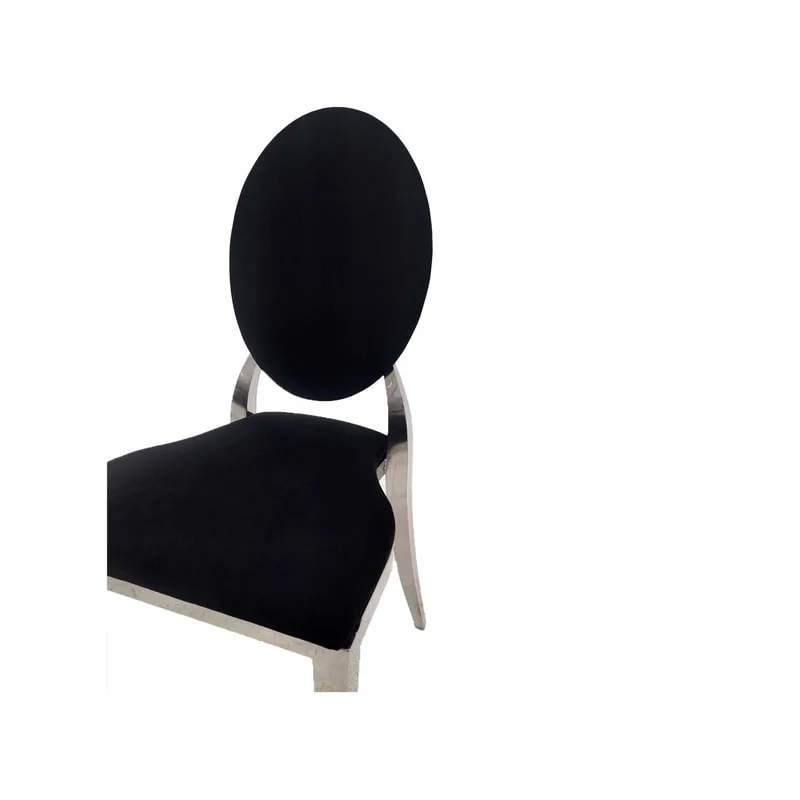 F-CH132-BL Silver Dior chair in Black fabric