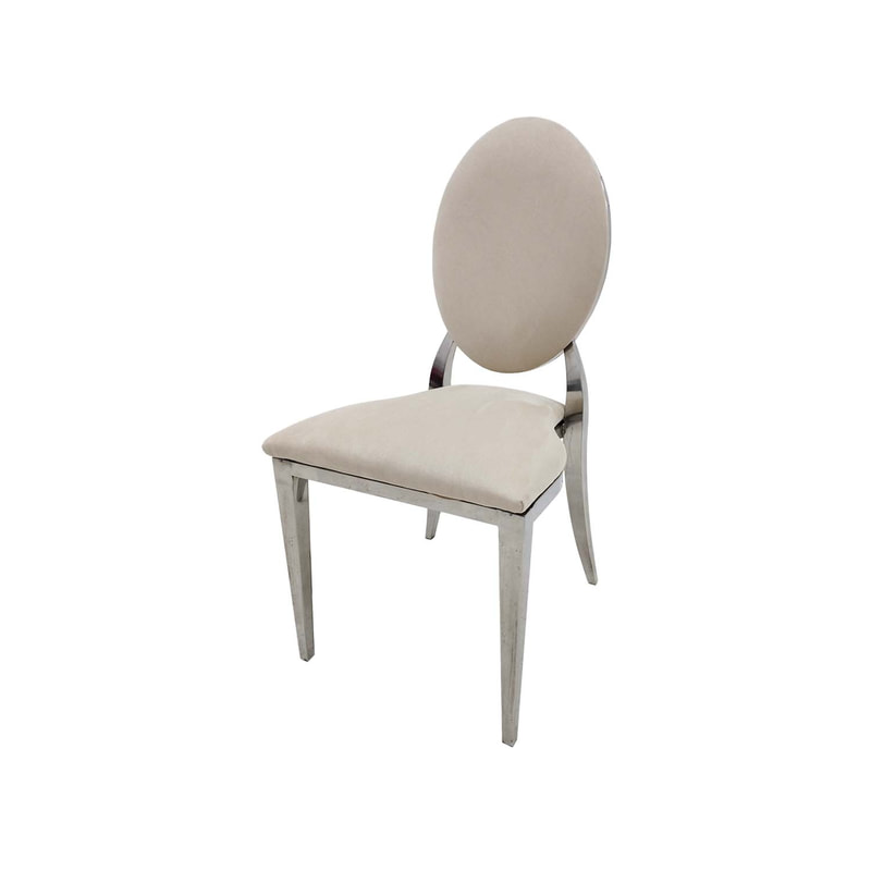 F-CH132-CR Silver Dior chair in cream fabric