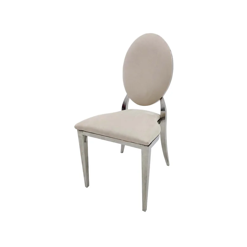 F-CH132-CR Silver Dior chair in cream fabric