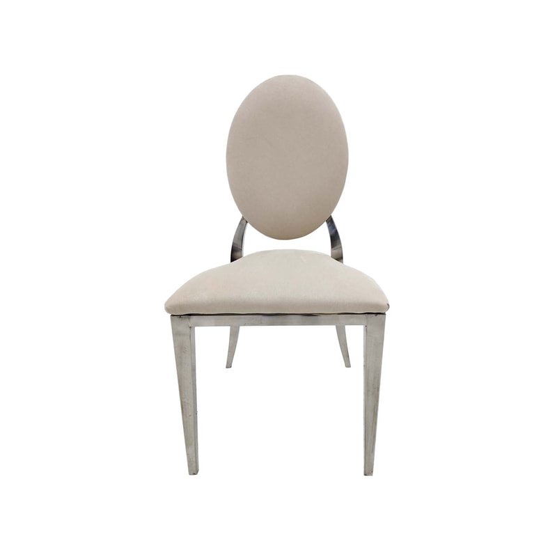 F-CH132-CR Silver Dior chair in cream fabric