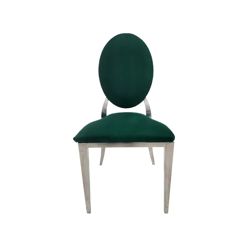 F-CH132-EG Silver Dior chair in Emerald Green fabric