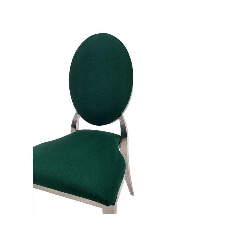F-CH132-EG Silver Dior chair in Emerald Green fabric