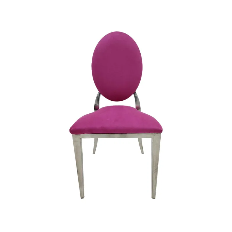 F-CH132-HP Silver Dior chair in hot pink fabric