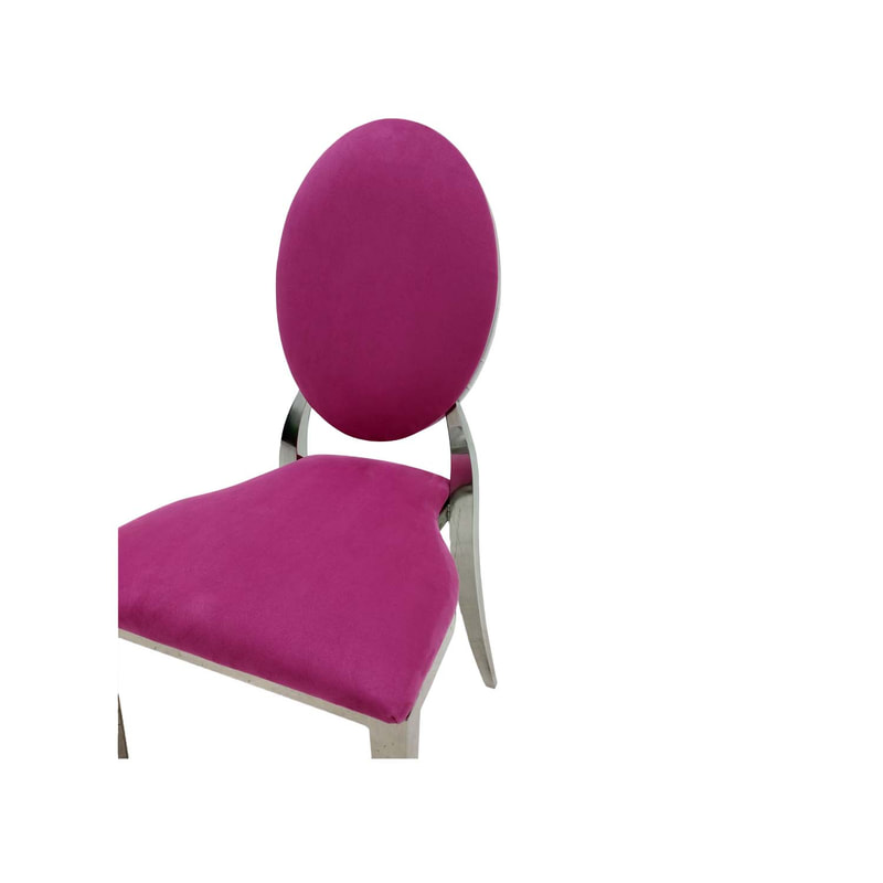 F-CH132-HP Silver Dior chair in hot pink fabric