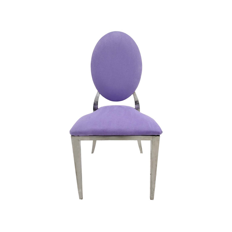 F-CH132-LL Silver Dior chair in lilac fabric