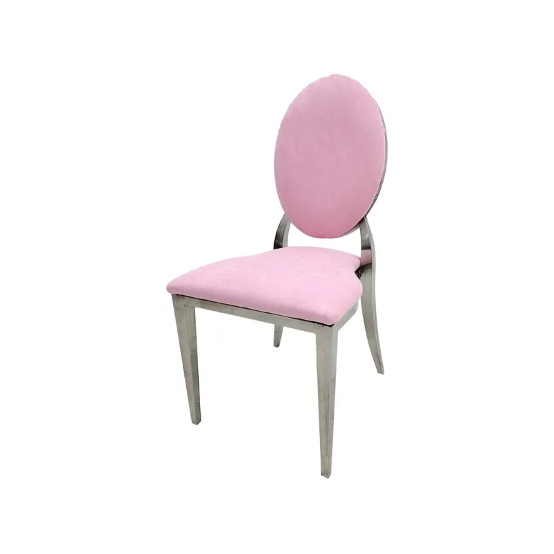 F-CH132-LP Silver Dior chair in Light Pink fabric