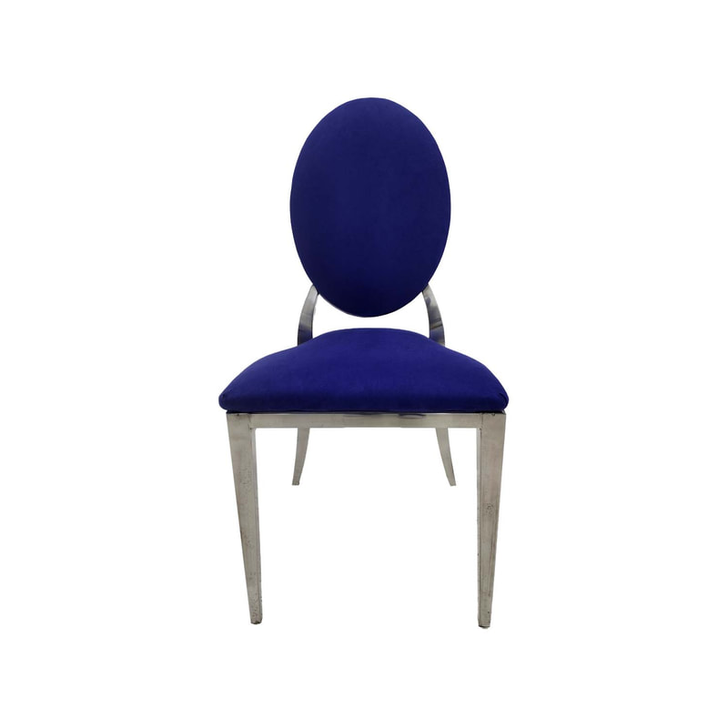 F-CH132-PR Silver Dior chair in purple fabric
