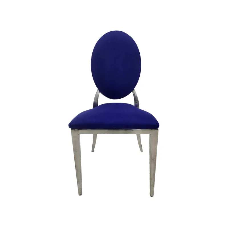 F-CH132-PR Silver Dior chair in purple fabric