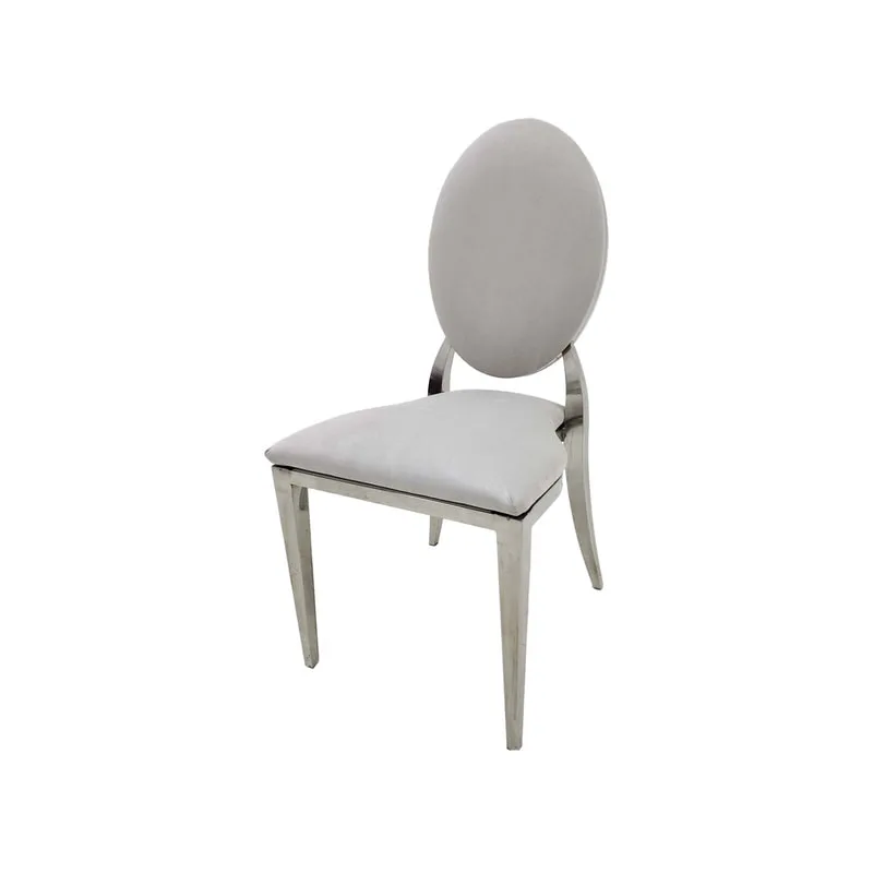 F-CH132-SI Silver Dior chair in silver fabric