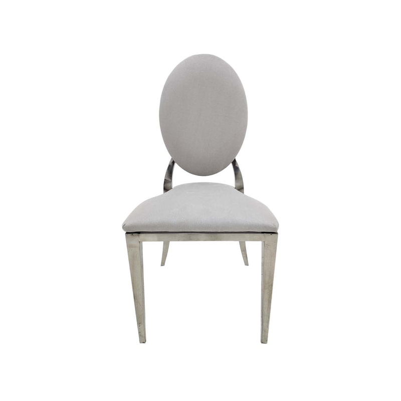 F-CH132-SI Silver Dior chair in silver fabric