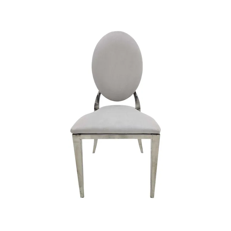 F-CH132-SI Silver Dior chair in silver fabric