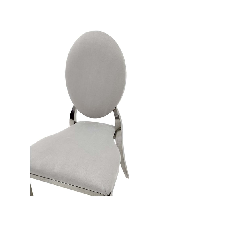 F-CH132-SI Silver Dior chair in silver fabric
