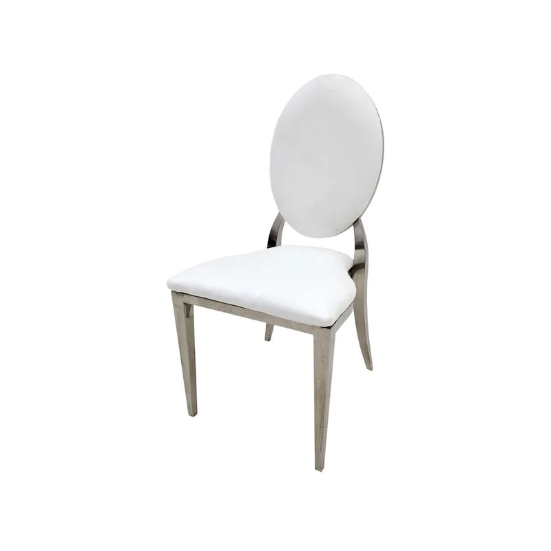 F-CH132-WH Gold Dior chair with white fabric seat covers