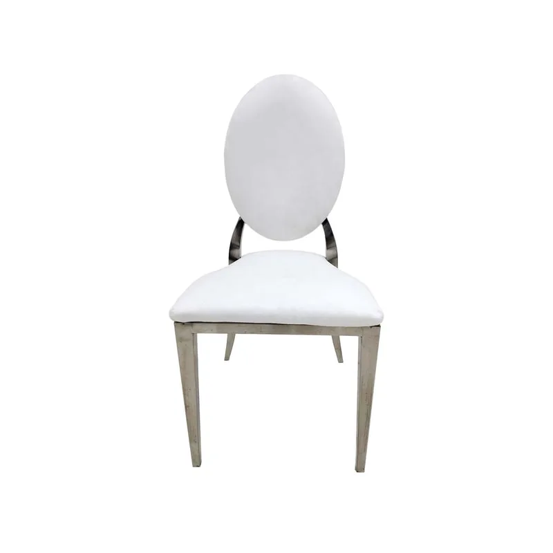 F-CH132-WH Gold Dior chair with white fabric seat covers