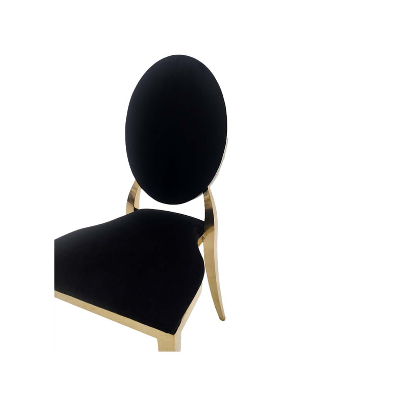F-CH133-BL Gold Dior chair in Black fabric