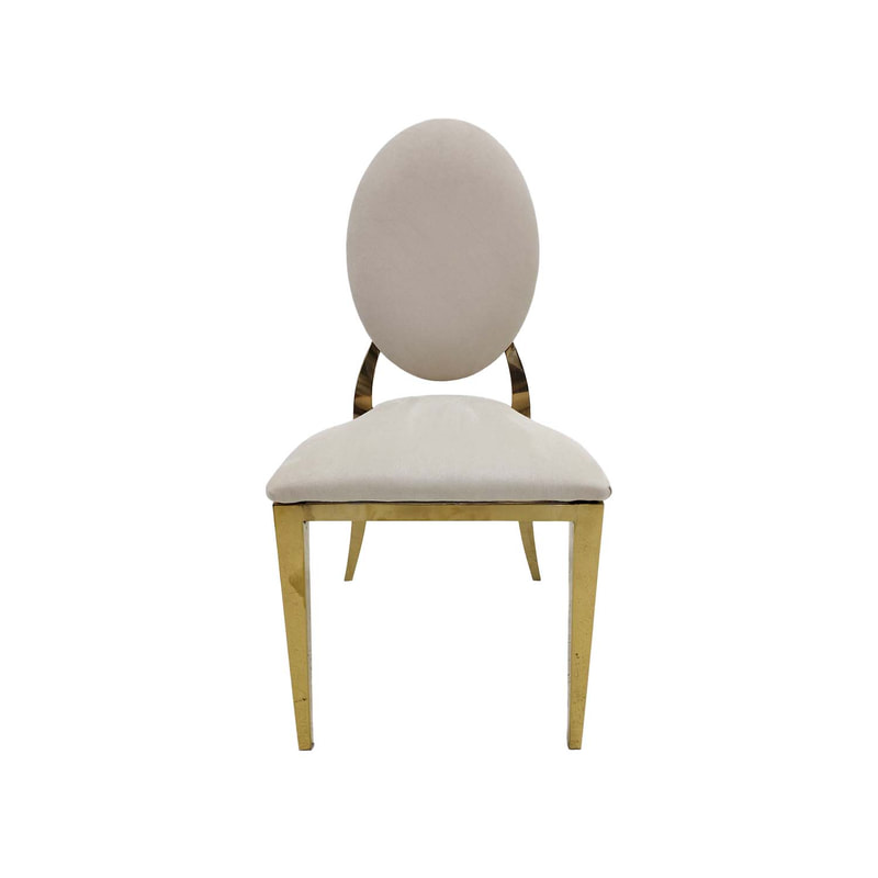 F-CH133-CR Gold Dior chair in cream fabric