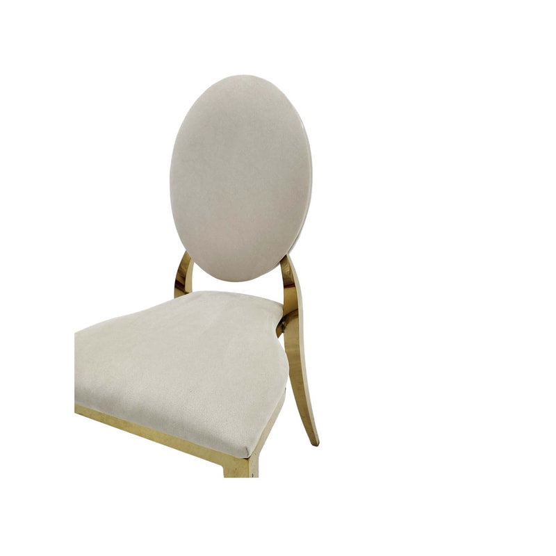 F-CH133-CR Gold Dior chair in cream fabric