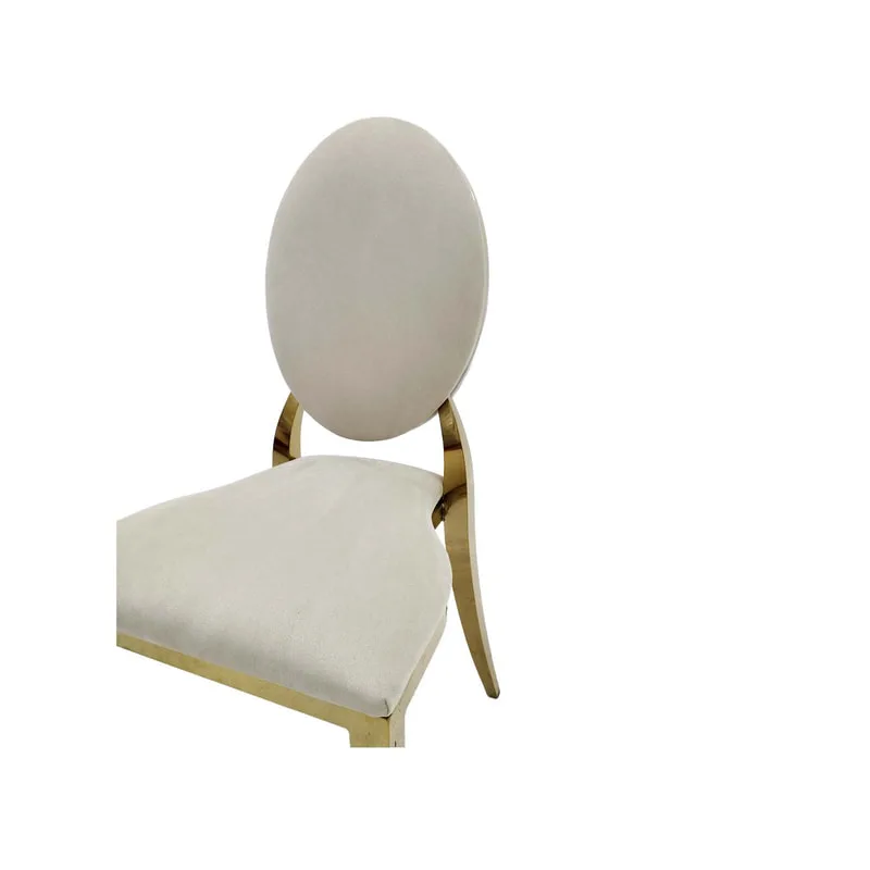 F-CH133-CR Gold Dior chair in cream fabric