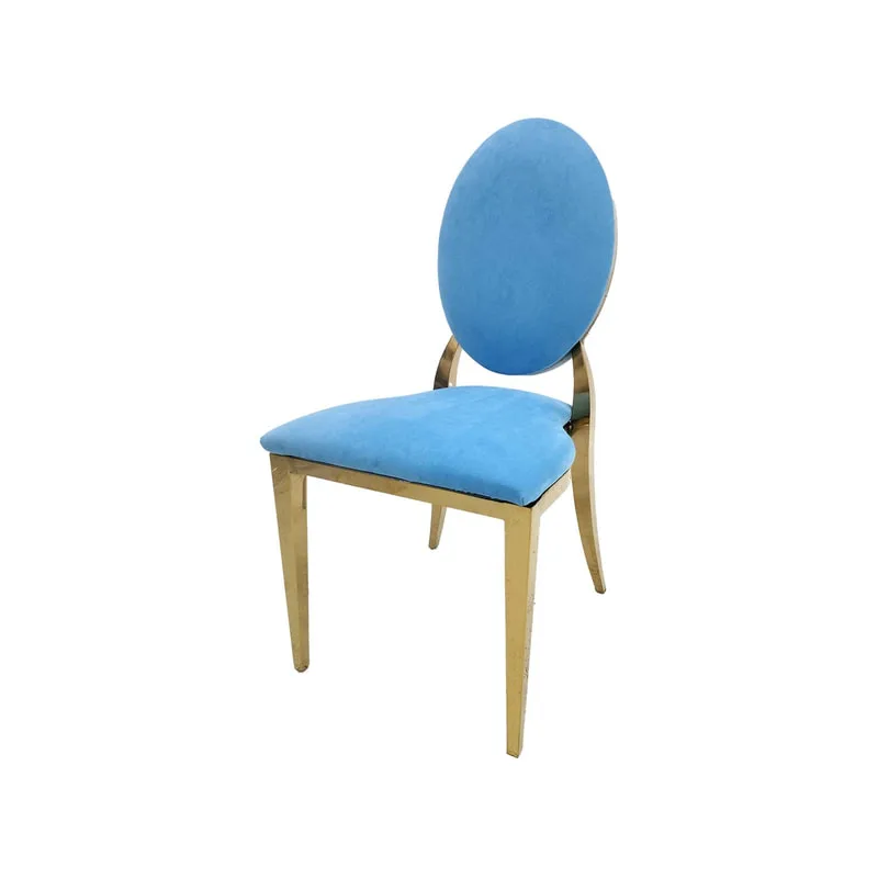 F-CH133-LB Gold Dior chair in light blue fabric