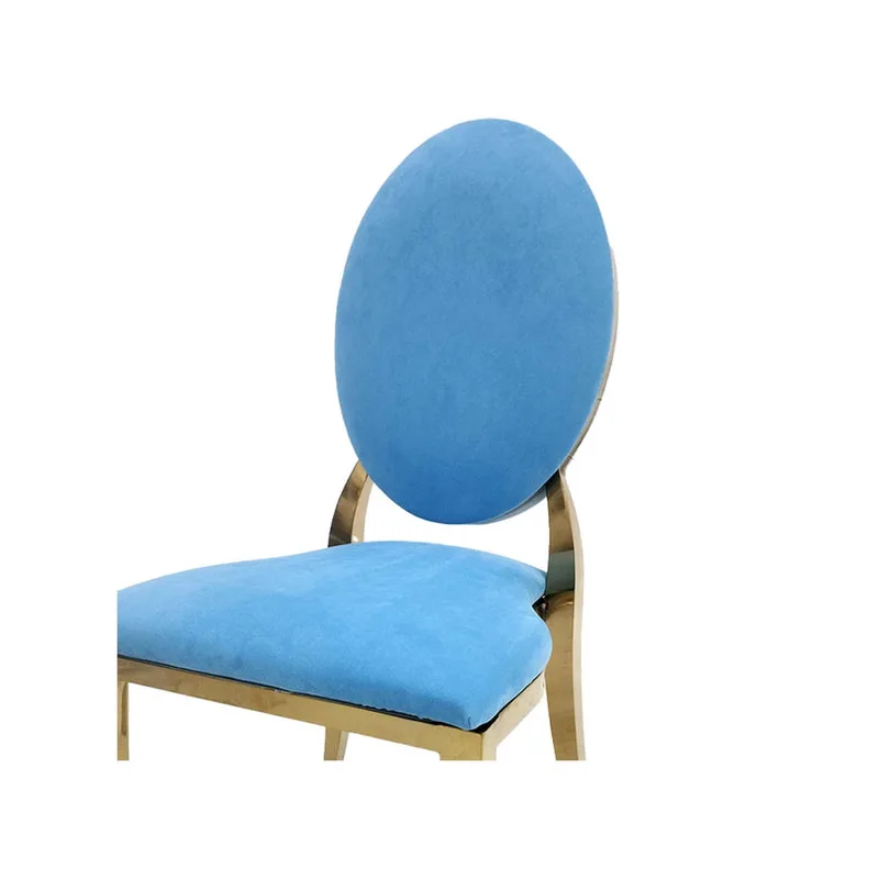 F-CH133-LB Gold Dior chair in light blue fabric