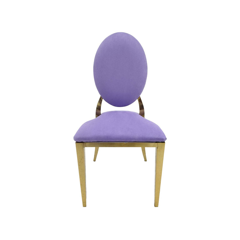 F-CH133-LL Gold Dior chair in lilac fabric