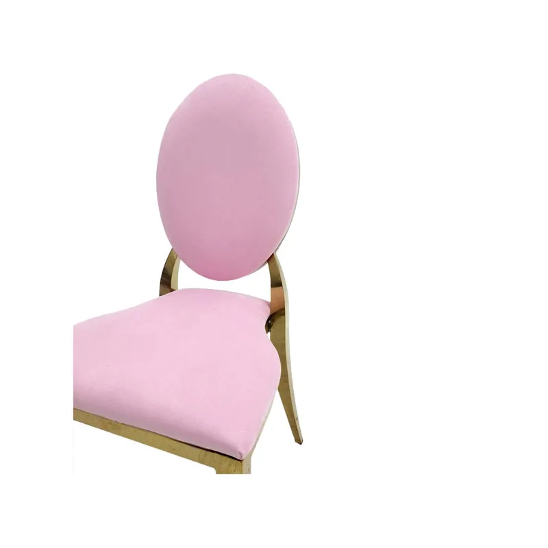  F-CH133-LP Gold Dior chair in Light Pink fabric