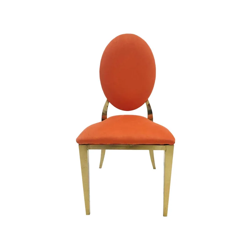 F-CH133-OR Gold Dior chair in orange fabric