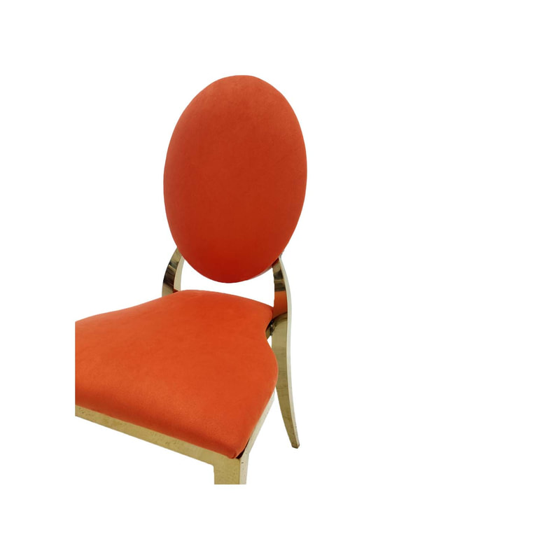 F-CH133-OR Gold Dior chair in orange fabric