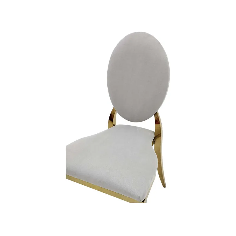 F-CH133-SI Gold Dior chair in silver fabric