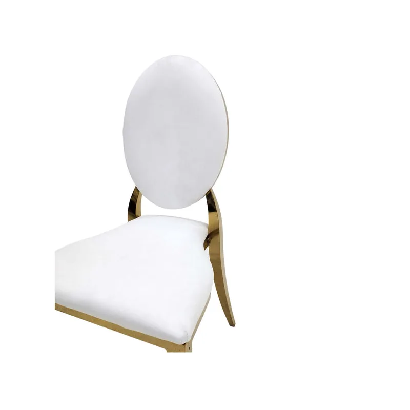 F-CH133-WH Gold Dior chair in White fabric