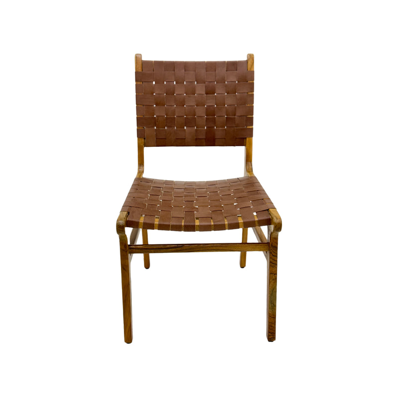 F-CH138-NT Baxter chair in natural tan leather with wooden frame