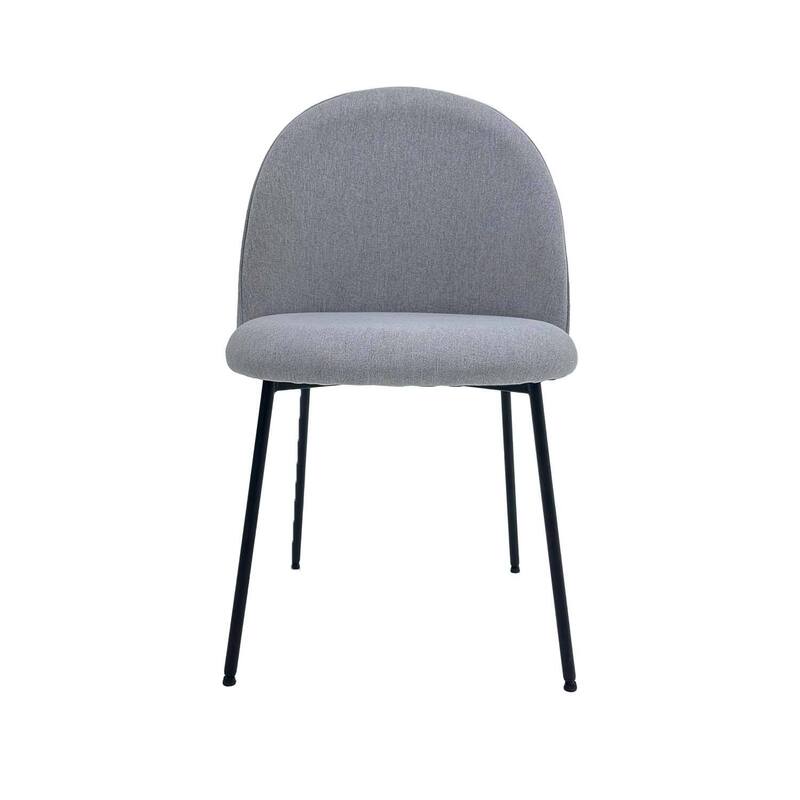 F-CH143-GY Marin chair in grey fabric with black metal legs