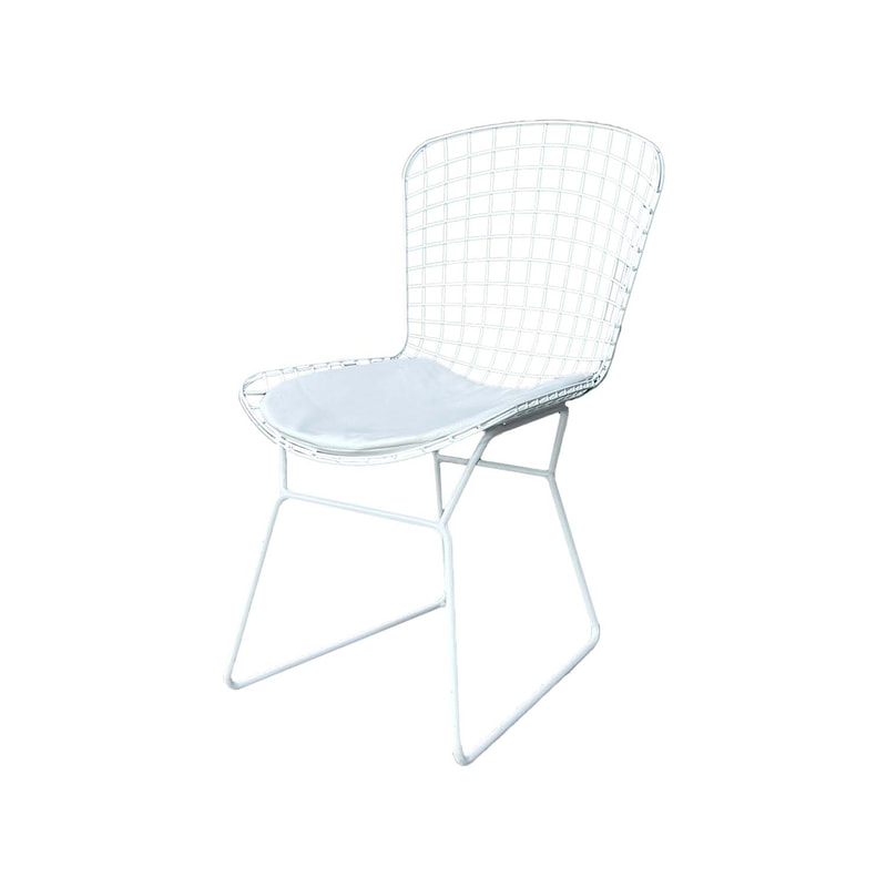 F-CH146-WH Pasca chair with white mesh wire frame