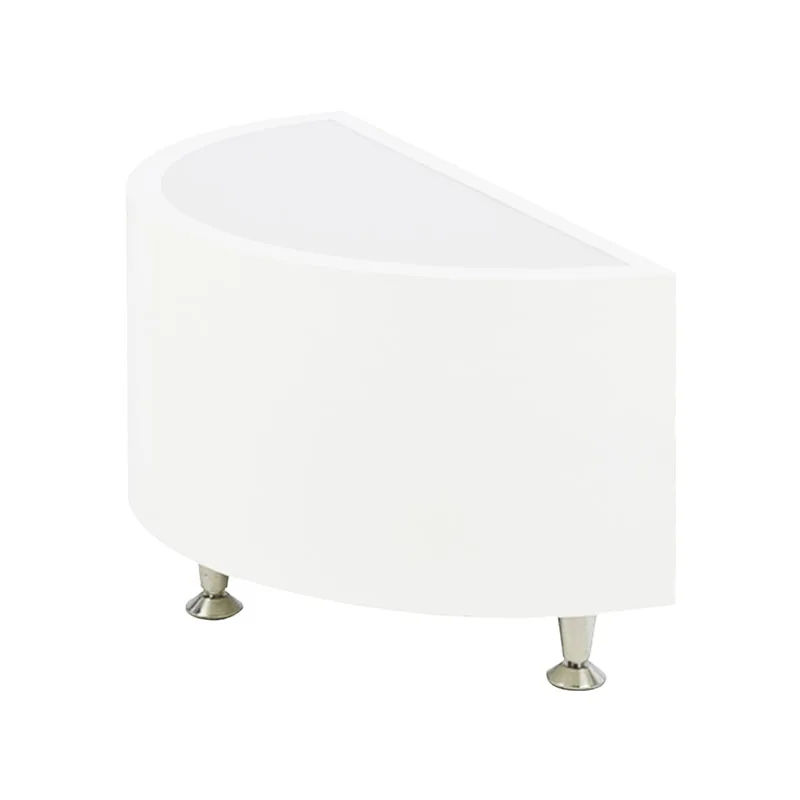 F-CS111-WH Barcelona curved side table in white with acrylic top and silver legs