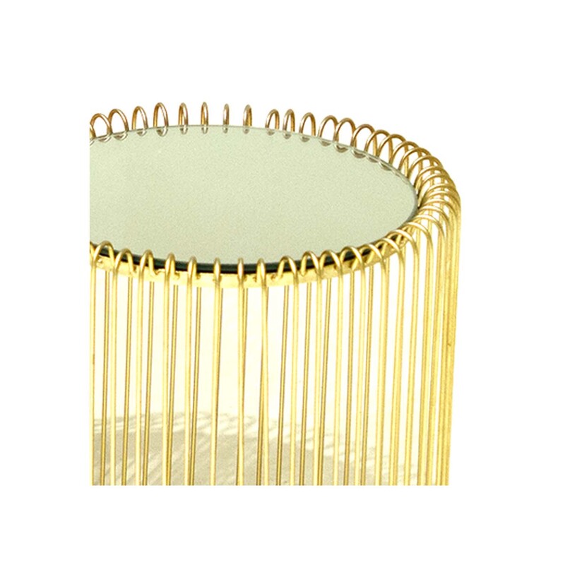 F-CS150-GD Aurelia side table with gold wire frame and glass top