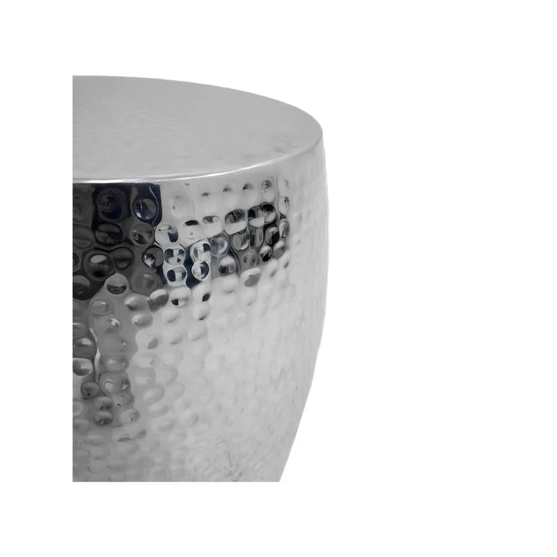 F-CS170-SI Lavie side table round in silvered brass finish 